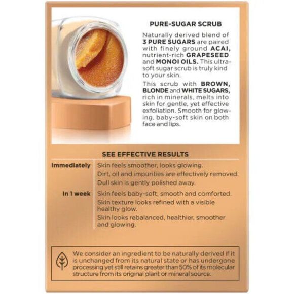 L'Oreal Pure-Sugar Scrub Smooth & Glow (3 Pure Sugars & Grapeseed) 1.7oz - Picture 2 of 4